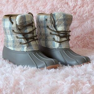 Stylish Plaid Lace-Up Women's Boots